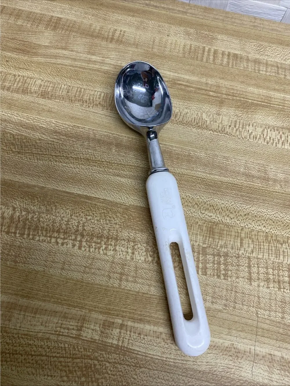 Vintage Bonny USA Ice Cream Scoop Plastic Handle Chrome Plated Kitchen Utensil